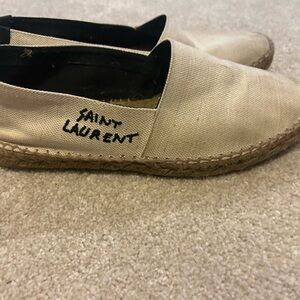 Saint Laurent Ecru Canvas Platform Shoes